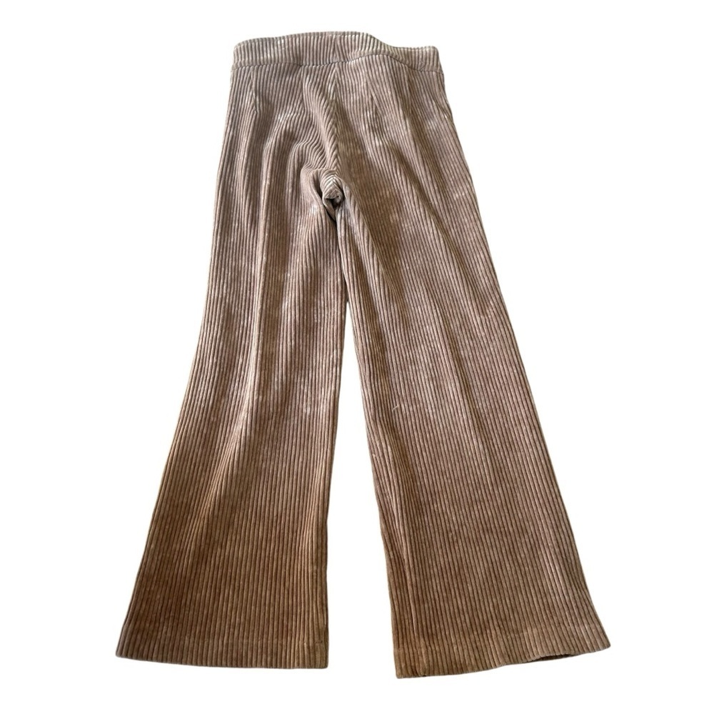 Avenue Montaigne velvet CORDUROY beige tan pull on wide leg pants size 4 modal - Picture 2 of 7